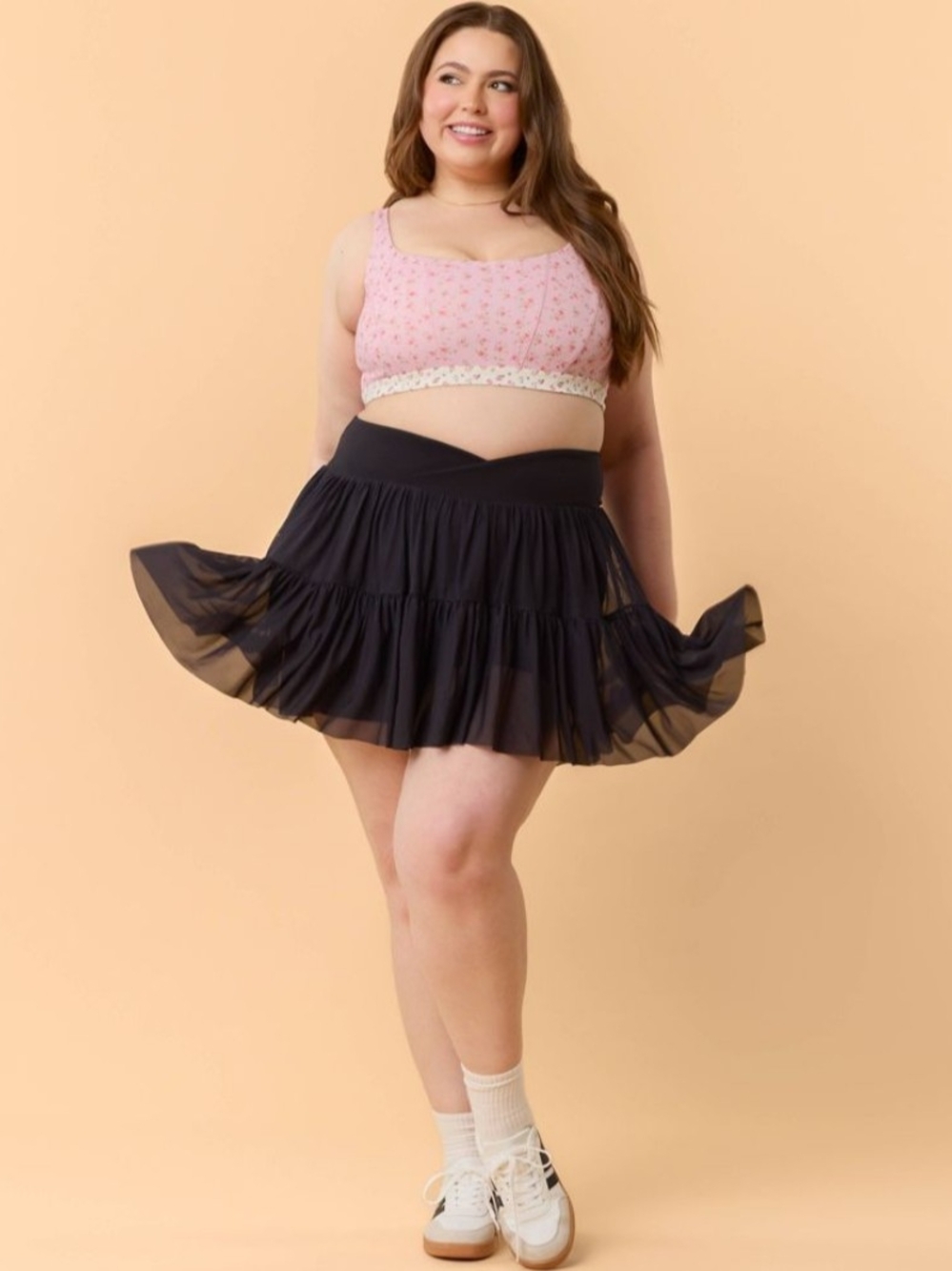 Blogilates Ballerina Skort ✨ High-Rise Tiered Mesh Active | Built-In Short 2X - Picture 3 of 6